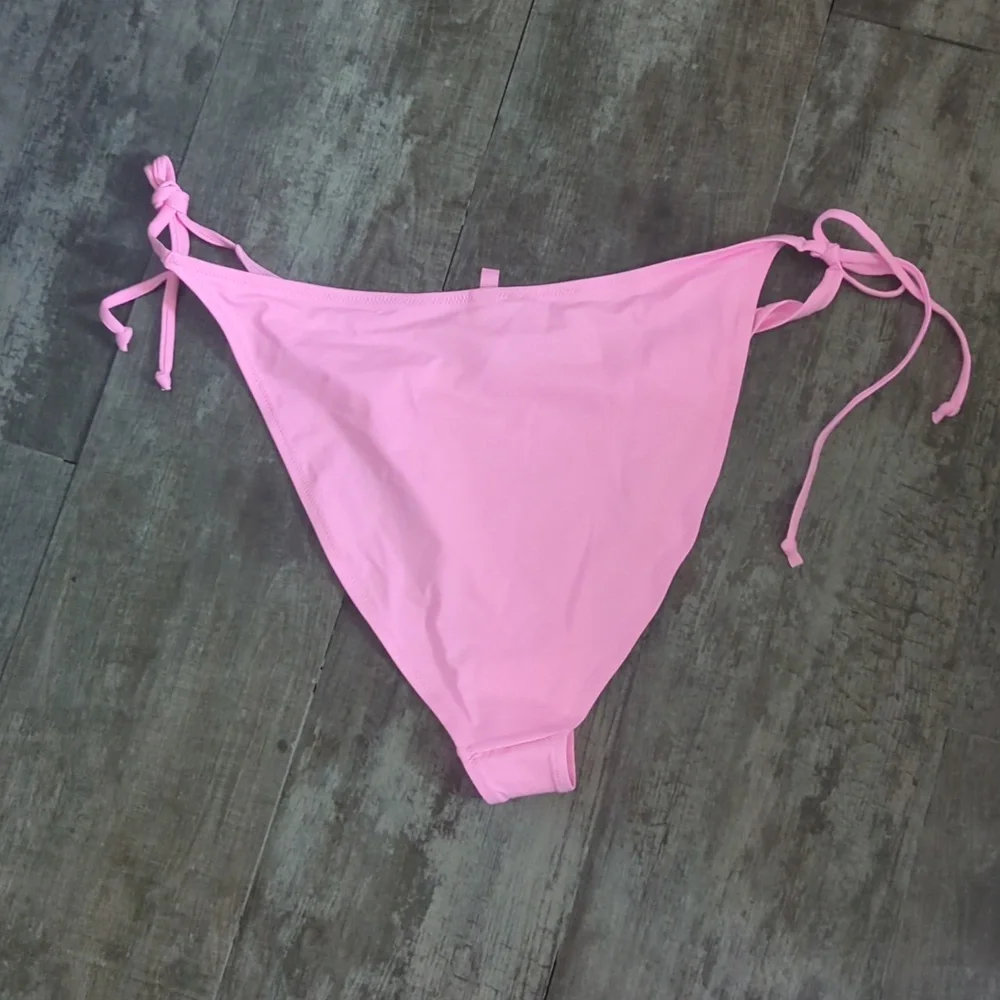 SKIMS Recycled Swim Dipped Tie Bikini Bottom in Taffy Pink